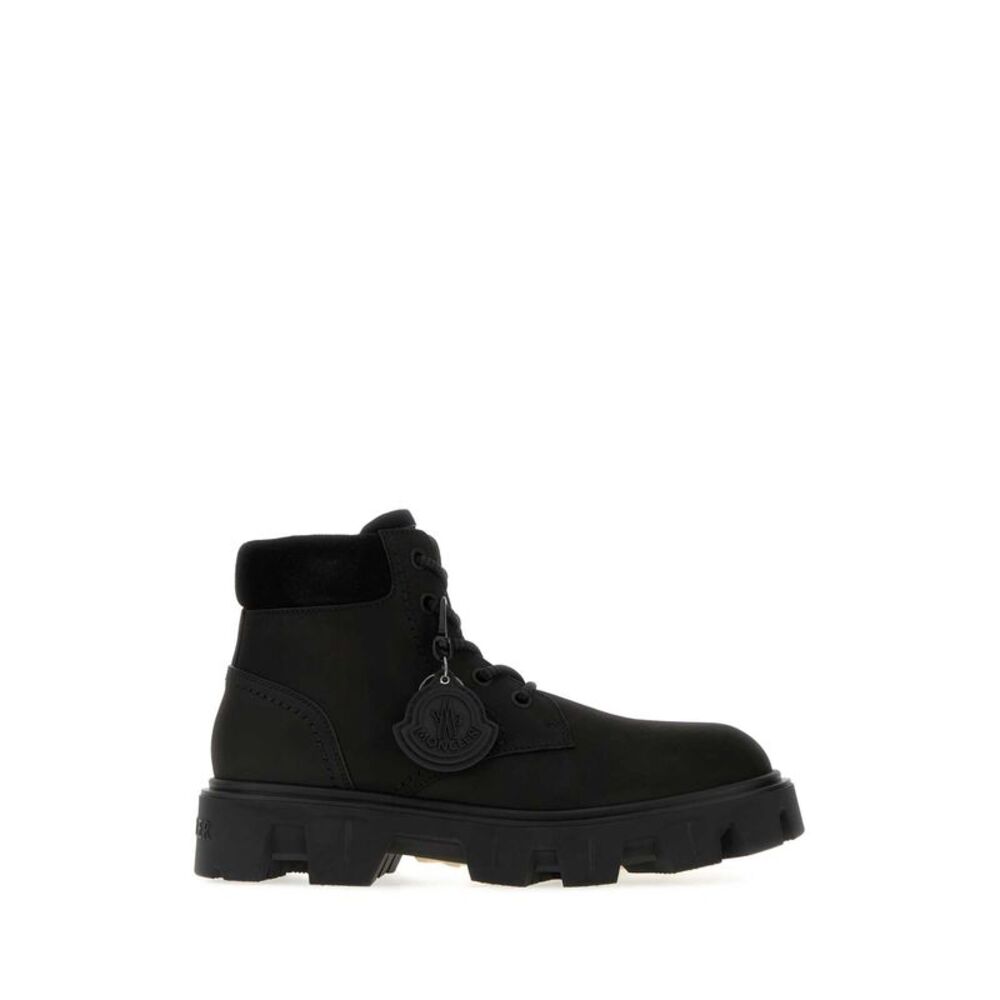 Moncler Men Black Suede  Peak City Ankle Boots